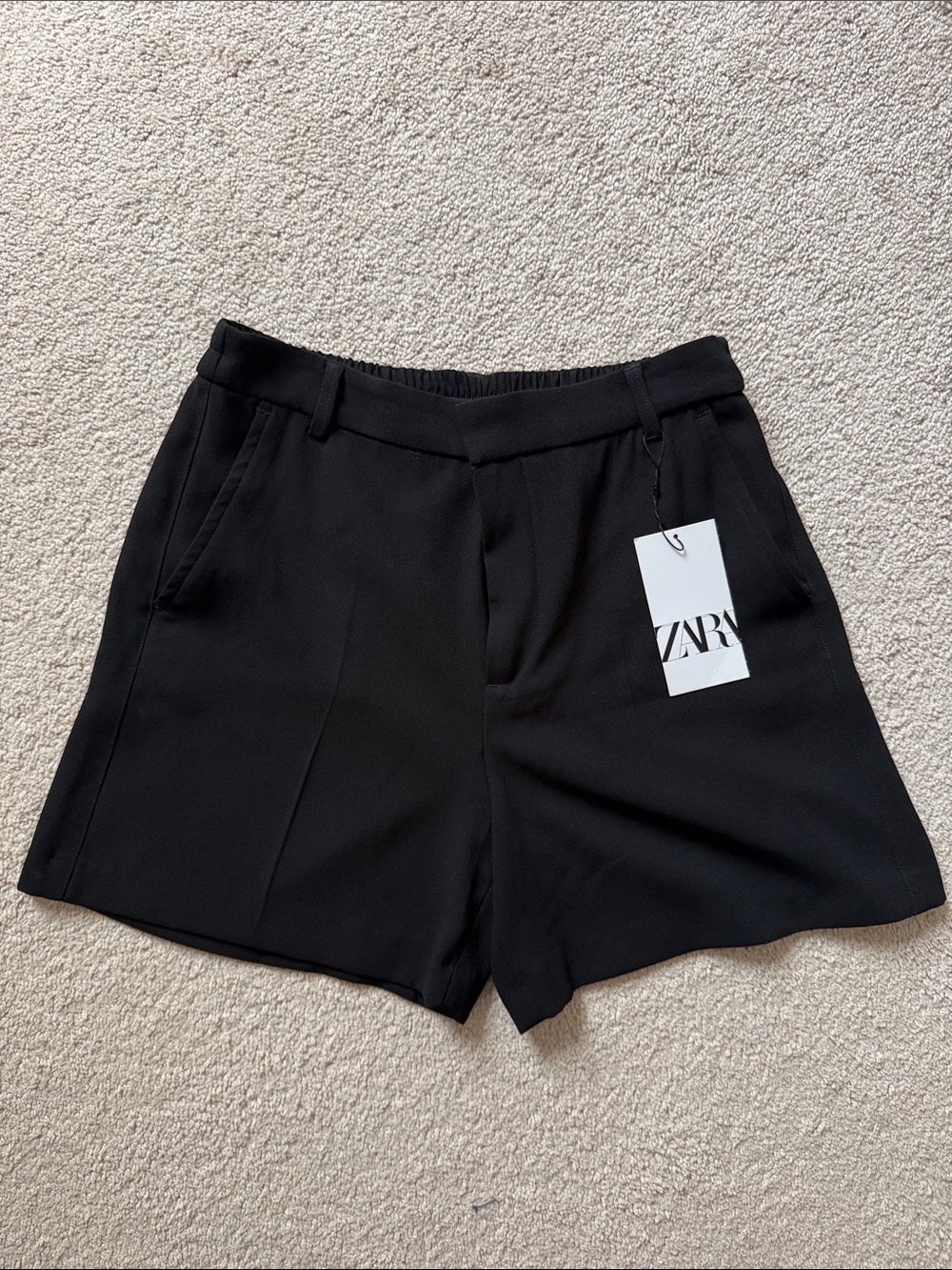 ZARA Black Tailored Bermuda Shorts